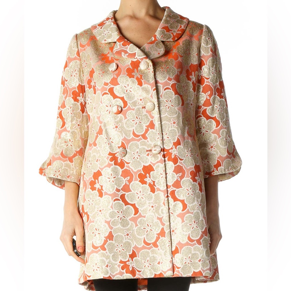 Banana Republic Baroque Orange and Gold Trench Coat